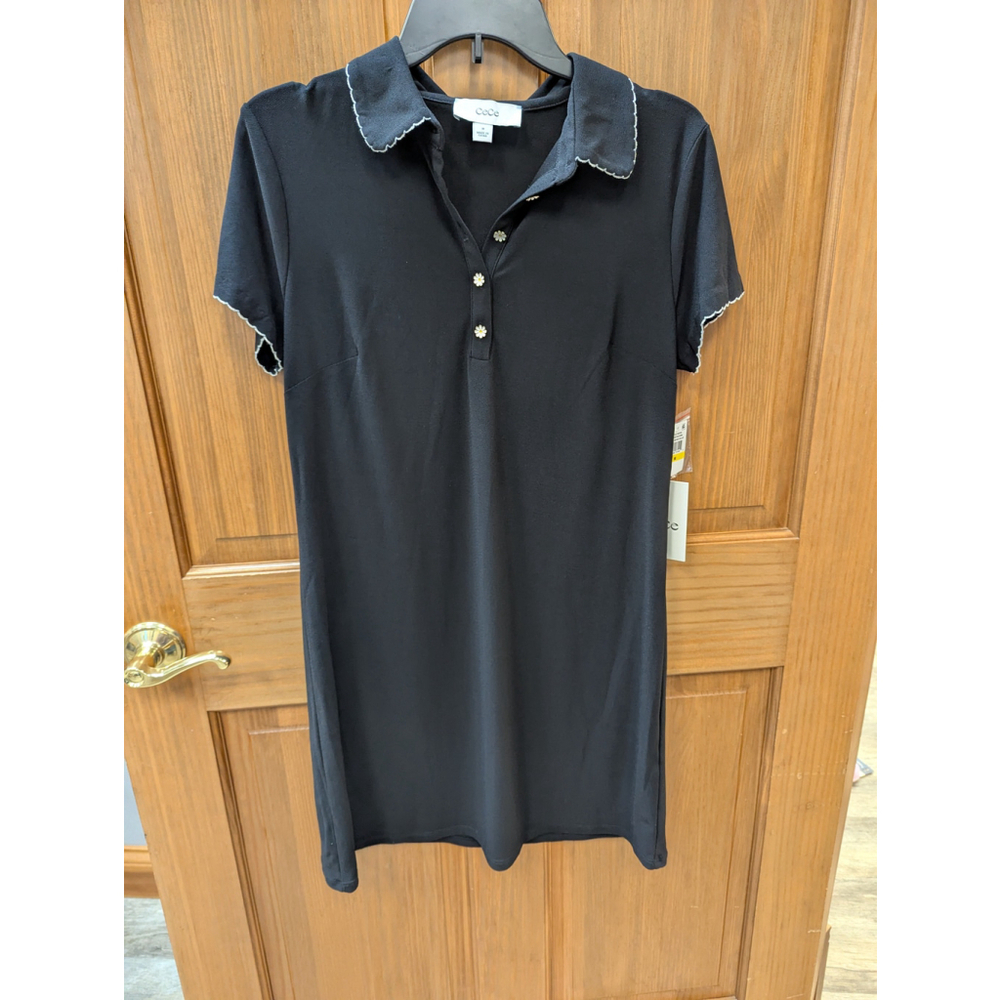 NWTs, Cece, Black Polo Collar Dress with Daisy Button Detail – Size M - Picture 4 of 9